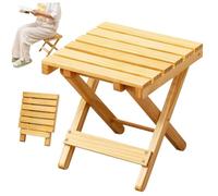 Taburete de ducha plegable compacto de madera, banco de baño de 10 x 10 pulgadas para baño, sauna, patio, junto a la piscina, diseño duradero y portátil para un fácil almacenamiento y uso