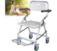 IELSH Taburete de Ducha Plegable con Ruedas para Personas Mayores, Taburete de Ducha Mobiclinic con Reposabrazos y Respaldo, Sillas de Ruedas para Ducha, Reducir la Actividad para Evitar Lesiones