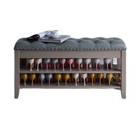 Taburete de entrada Simple taburete de madera cambiante taburete puerta de casa zapatero cojín llevar zapato taburete de almacenamiento taburete Banco de zapatos(L 120cm)