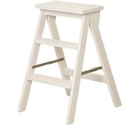 Taburete de escalada para interiores, taburete de escalera de 3 capas, multifunción, plegable, de madera maciza, taburete de escalera