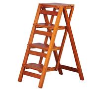 Taburete de escalada plegable portátil de 4 escalones, escalera de madera maciza, taburete duradero para cambio de zapatos de baño, escalera de interior fuerte para un fácil acceso