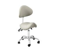 Physa Taburete de Estética Asiento para Cosmética Mannheim Mannheim Gray (Estructura: Acero Cromado, Tapicería: Piel sintética (PVC), Color: Gris, Plateado)