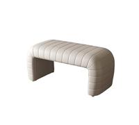 Taburete de extremo estrecho para cama y entrada, cambiador de zapatos beige, taburete de sofá versátil, asiento de guardarropa de canto espacial, tamaño mediano para decoración del hogar