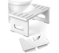 Taburete de inodoro de bambú de 7 pulgadas para adultos, niños y ancianos, taburetes de baño plegables, herramienta antideslizante y fácil de limpiar, taburete para sentarse correctamente durante la