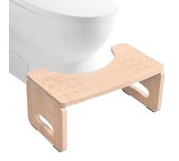 Taburete de inodoro plegable, saludable y portátil, de madera de bambú para adultos