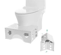 Taburete de inodoro plegable, taburete saludable de 7 pulgadas con pies antideslizantes, un buen ayudante para aliviar eficazmente el estreñimiento, taburete de sentadillas fácil de almacenar.