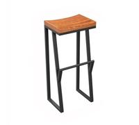 Taburete de isla Iron Bar Stool Hotel Restaurant Wooden High Chair Multi-size Optional para comedor(Grande)