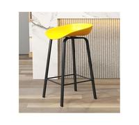 Taburete de isla Taburete de bar amarillo con asiento madera for el hogar, restaurante, isla, mesa hierro, silla alta for ocio para comedor(Pequeño)