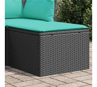 Taburete de jard?n con coj?n vidaXL negro 21,7x21,7x14,6 rat?n sint?tico