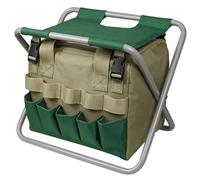 Taburete de jardín, asiento de jardín plegable con bolsa de almacenamiento desmontable, banco de jardinería con múltiples bolsillos, asiento portátil para herramientas de jardinero con cremallera par