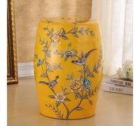 Taburete de jardín de cerámica, Marco de Arte esmaltado de Mariposa Rosa, Taburete de jardín de cerámica Decorativo, Soporte de Tambor con patrón vívido para Sala de Estar, Patio, balcón, de