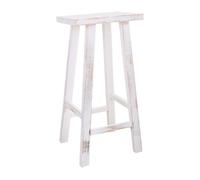 Taburete de madera blanco 35x25x70h cm