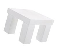Taburete de Madera Blanco Mini para Fotografía y Decoración Rústica | Madera Natural Veta Clásica, Acabado Pulido a Mano, para Joyas, Vasos Pequeños y Tocador