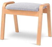 Taburete de madera con reposapiés y escalón, silla de esponja de alta resistencia para sala de estar y pasillo, taburete bajo de intercambio de zapatos de fácil montaje (color: A)