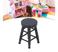 Taburete de Madera en Miniatura SustVita con Exquisita artesanía para Juegos de Muebles de casa de muñecas a Escala 1:12 y Jardines en Miniatura, CREA un Ambiente Encantador (Black)