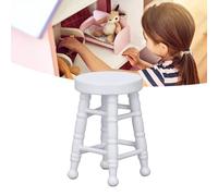 Taburete de Madera en Miniatura SustVita con Exquisita artesanía para Juegos de Muebles de casa de muñecas a Escala 1:12 y Jardines en Miniatura, CREA un Ambiente Encantador (White)