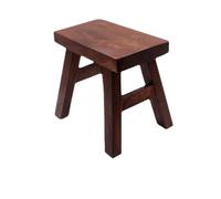 Taburete de madera maciza antideslizante para cocina y baño, banco ligero para zapatos para sala de estar, pequeño acento marrón, diseño y estabilidad