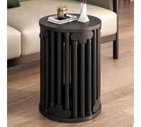 Taburete de madera maciza con ruedas, mesa auxiliar apilable para uso multifuncional en sala de estar y dormitorio