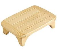 Taburete de madera maciza de una sola capa para baño, inodoro, antideslizante, mesita de noche, sofá, reposapiés, color madera maciza