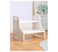 Taburete de madera maciza para el hogar y la cocina, plataforma antideslizante y reforzada y base ancha, taburete para lavandería, baño y escalón con diseño antivuelco