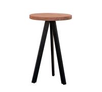 Taburete de madera maciza y hierro