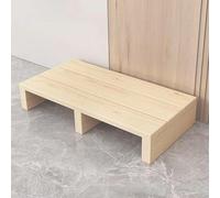 Taburete de madera natural antideslizante para cocina, no requiere montaje, patas de goma, perfecto para cocina y baño, 60 x 30 x 15 cm, diseño duradero y elegante.