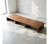 Taburete de Madera para Interiores y Exteriores con Almohadillas Antideslizantes, Altura de 12/15/20cm, escalón de Noche para Adultos Mayores - Marrón(100×30×20cm)