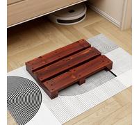 Taburete de madera, plataforma resistente con reposapiés bajo para un fácil acceso, no necesita montaje, ideal para mesita de noche, baño, cocina y jardín