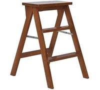 Taburete de Madera Plegable de 3 peldaños, Silla de Escalera doméstica portátil, Taburete para escaleras, Altura 56 cm, Resistente, soporta hasta 100 kg.
