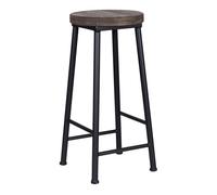 Taburete de madera y metal 31x31x66h cm