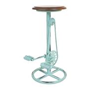 Taburete de madera y metal lacado