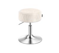 VASAGLE Taburete de Maquillaje, Silla de Tocador, Altura Ajustable, 360° Giratorio, PU, Asiento Grueso, para Dormitorio Cocina Comedor, Moderno, Blanco Crema LJB120W01