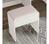 Taburete de Maquillaje, Banqueta Blanco para Tocador, Piano, Taburete de Madera para Niña y Mujer