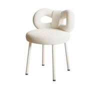 Taburete de maquillaje blanco con respaldo de lazo para mujeres y niñas - Elegante silla de tocador para maquillaje y maquillaje - Diseño elegante y cómodo