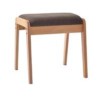 Taburete de maquillaje con patas de haya, cubierta desmontable, diseño rectangular moderno para dormitorio y sala de estar, 16.9 pulgadas de alto