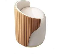 Taburete de maquillaje con respaldo, silla redonda giratoria de 360°, cojín de esponja de alta elasticidad, perfecto para dormitorio y sala de estar, elegante asiento de maquillaje, cómodo taburete de