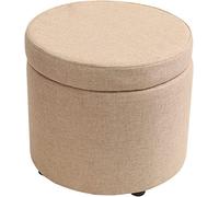 Taburete de maquillaje de almacenamiento con funda extraíble, reposapiés de madera maciza, muebles elegantes para sala de belleza para el hogar