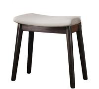 Taburete de maquillaje de madera maciza, diseño minimalista para vestirse y cambiar zapatos, duradero y elegante, ideal para espacios compactos