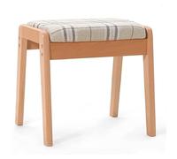 Taburete de maquillaje de madera maciza para dormitorio e inodoro de invitados, versátil taburete de madera para comedor y sofá, elegante mueble para el hogar con marco resistente, perfecto para