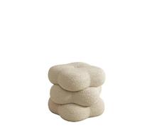 Taburete de maquillaje giratorio lana for dormitorio femenino | Tocador estilo crema, otomanos pequeños tipo galleta, silla de tocador con pie