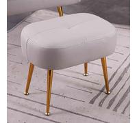 Taburete de mediados de siglo, asiento otomano tapizado de tela con patas de metal dorado para sala de estar, dormitorio, balcón, entrada, banco interior, carga 330 libras