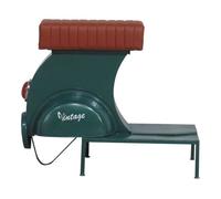 Taburete de metal y piel azul 95x50x75 cm