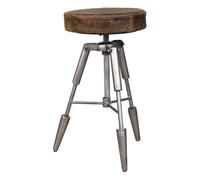 Taburete de metal y piel moderno o e tico 55x39x39 cm