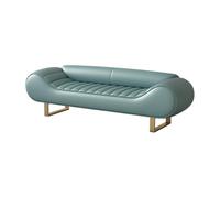 Taburete de noche de gama alta para dormitorio principal, sofá, guardarropa, sofá largo, tapizado azul, con iluminación, para el final de la cama, elegante solución de almacenamiento para ropa