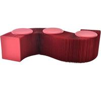Taburete De Papel Plegable, Banqueta De Papel,Cambiarse De Zapatos/Mesa Auxiliar,Otomana De Ocio Con Cojín Redondo Para Oficinas,Salas De Recepción, Salones Y Centros Comerciales F,320*30*40cm