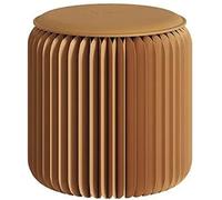 Taburete De Papel Plegable, Diseño Moderno Portátil De Cartón,Diseño De Panal De Abeja,Taburete Plegable De Papel Kraft Con Cojín De Poliuretano, Taburete Sala Estar,Cambiarse Zapatos A,H 37CM