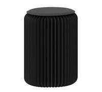 Taburete de papel plegable, mueble portátil de cartón de panal, asiento plegable moderno con cojín de poliuretano, mesa auxiliar ligera, color negro, 44 cm, diseño de soporte de carga