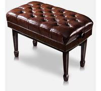 Taburete de piano de lujo, altura ajustable, color marrón nogal, teclado dueto, asiento ancho de 80 cm, carga de 180 kg