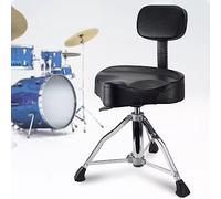 Taburete de piano hidráulico ajustable con soporte trasero, asiento giratorio de 360° para oficina y batería de jazz, fácil montaje