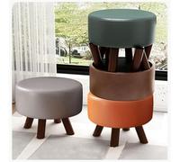 Taburete de pie con asiento acolchado de esponja, reposapiés multifunción, mesa auxiliar moderna con patas de madera antideslizantes para sala de estar, sofá y escritorio